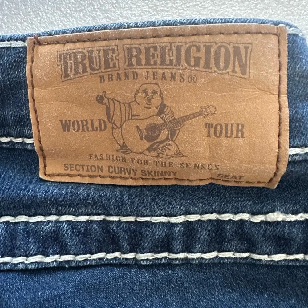 True Religion Women's Blue Denim Curvy Skinny Stretchy Jeans Size 27 - Picture 4 of 12